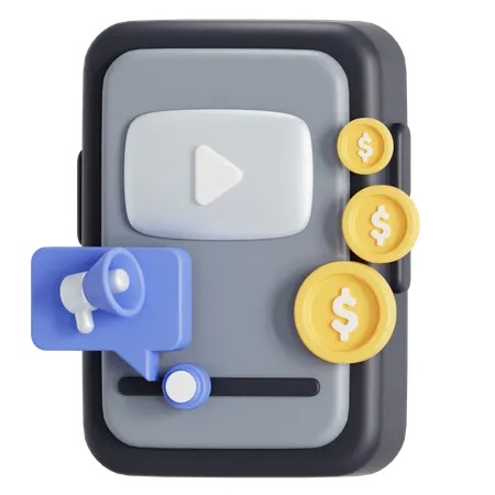 Marketing no Youtube  3D Icon