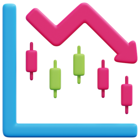 Marktabwärtstrend  3D Icon