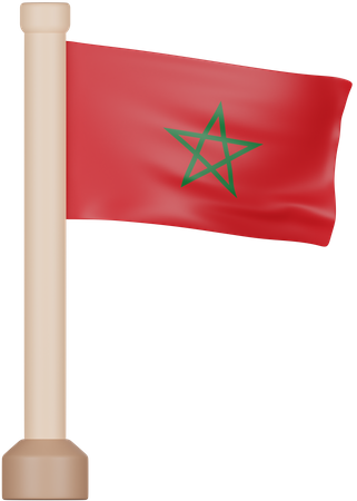 Marokko Flagge  3D Icon