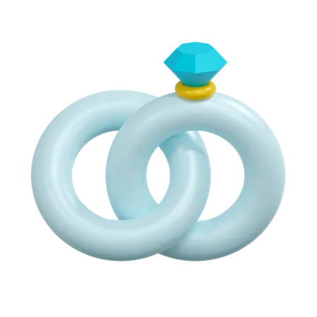 Marriage Rings Illustration 3D Icon