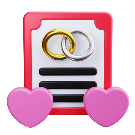 Marriage Certificate  3D Icon