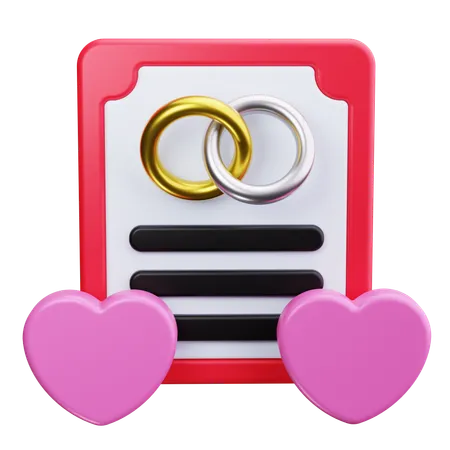 Marriage Certificate  3D Icon