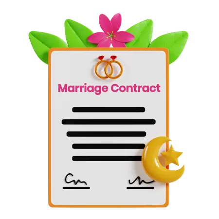 Marriage Contract  3D Icon
