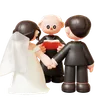 Married Wedding Couple And Priest Holding Bible