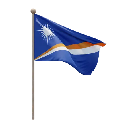 Marshall Islands Flagpole  3D Flag