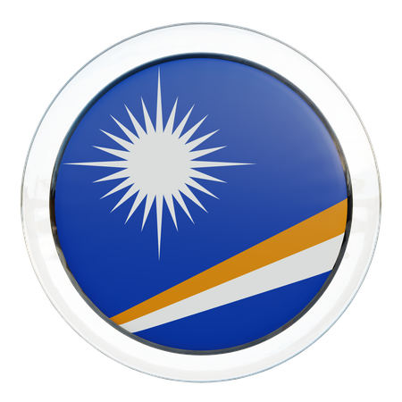Marshall Islands Round Flag  3D Icon