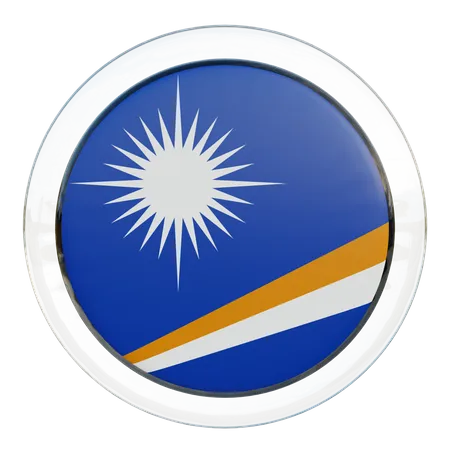 Marshall Islands Round Flag  3D Icon