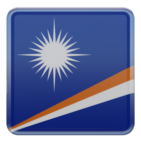 Marshall Islands Square Flag  3D Icon