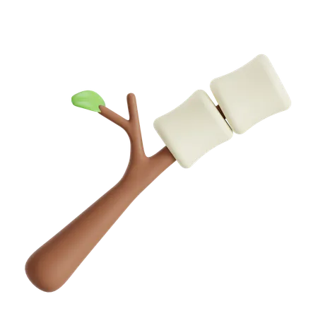 Marshmallow On A Stick 3D Icon