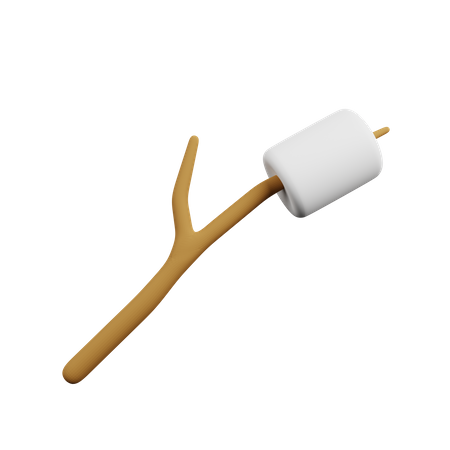 Marshmallow com madeira  3D Illustration