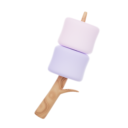 Marshmallow Stick 3D Icon