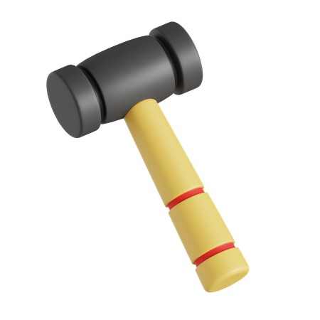 Ícone 3D do martelo de borracha  3D Icon