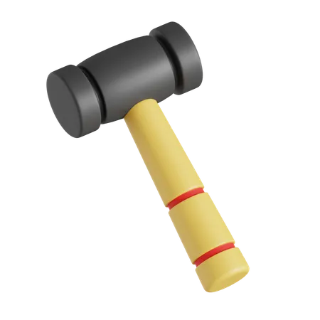 Ícone 3D do martelo de borracha  3D Icon