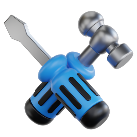 Martelo e chave de fenda  3D Icon