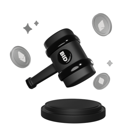 Martillo de oferta nft  3D Icon