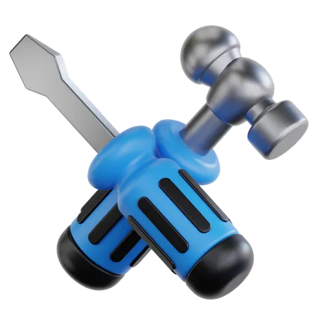 Martillo y destornillador  3D Icon