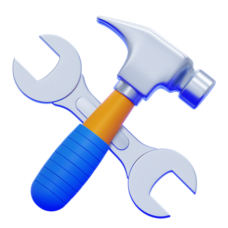 Martillo y llave  3D Icon