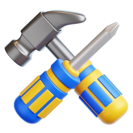 Martillo y tornillo  3D Icon