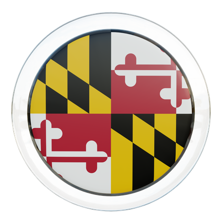 Maryland Round Flag  3D Icon