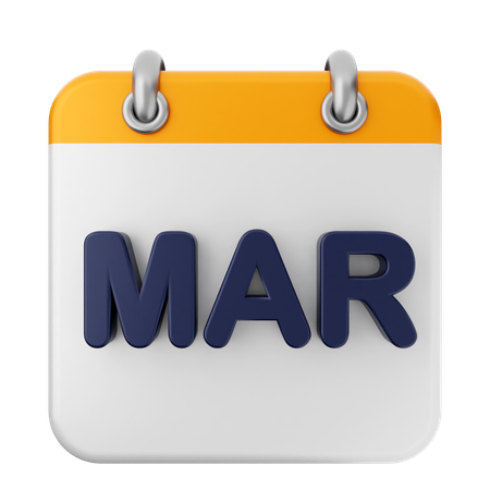 März Kalender  3D Icon