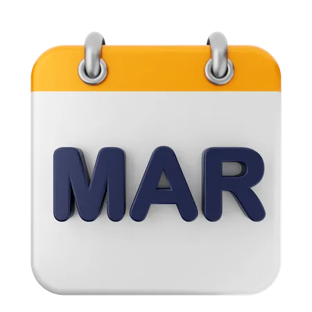 März Kalender  3D Icon