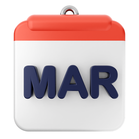 März Kalender  3D Icon