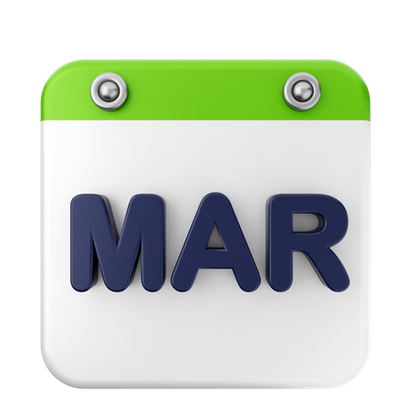 März Kalender  3D Icon