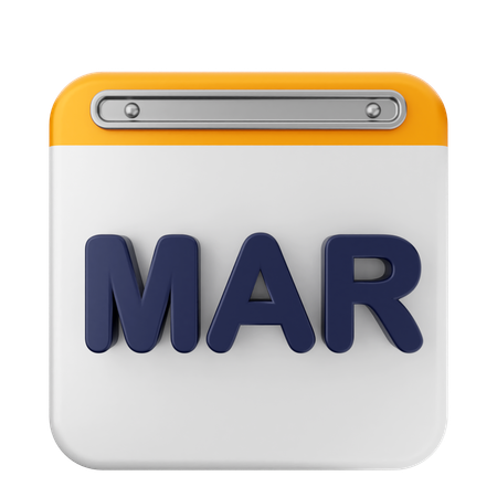 März Kalender  3D Icon