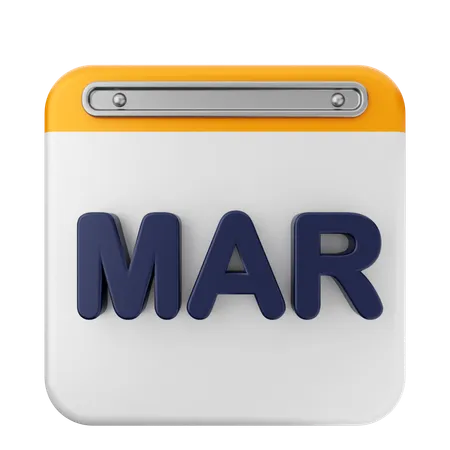 März Kalender  3D Icon