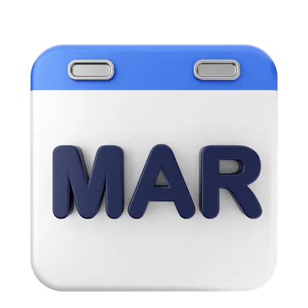 März Kalender  3D Icon