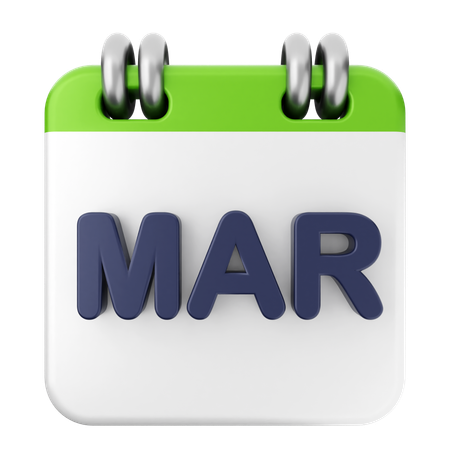 März Kalender  3D Icon