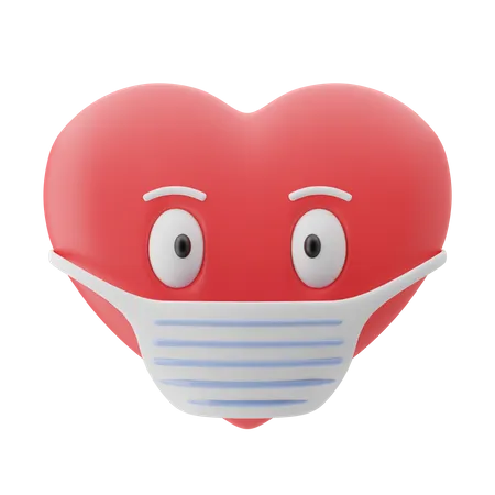 Mascara corazon  3D Emoji