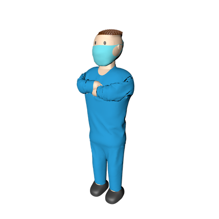 Advertencia de enfermera Mascarilla  3D Illustration