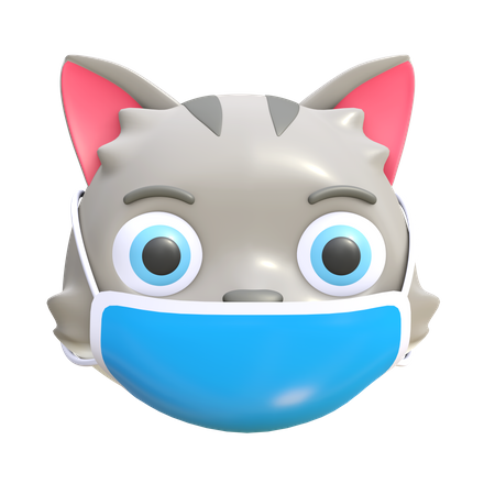 Gato usando máscara  3D Emoji