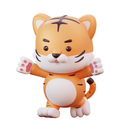Tigre mascota del año nuevo chino  3D Illustration
