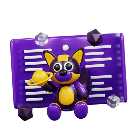 Mascota mapache digital  3D Icon