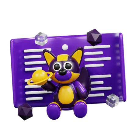 Mascota mapache digital  3D Icon