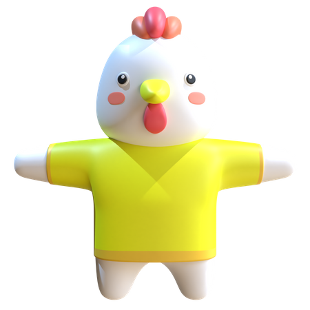 Mascota de pollo  3D Illustration