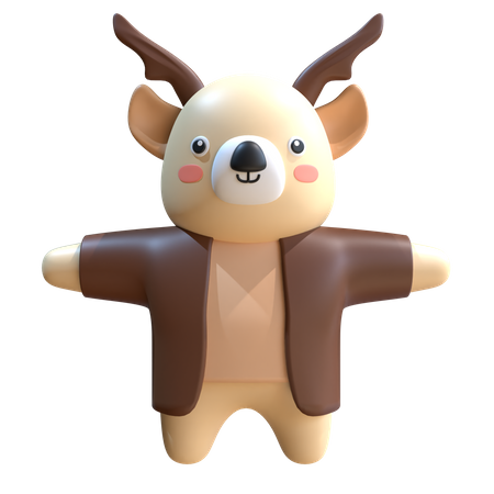 Mascote de cervo  3D Illustration