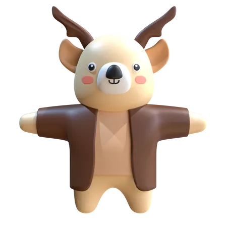 Mascote de cervo  3D Illustration