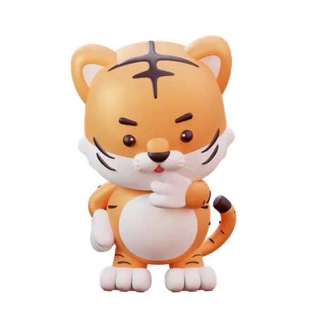 Tigre, mascotte du nouvel an chinois  3D Illustration