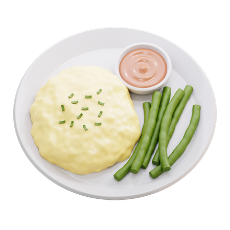 Mashed potatoes  3D Icon
