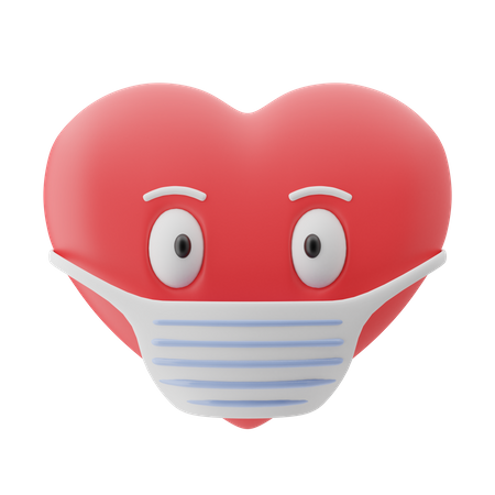 Mask Heart  3D Icon
