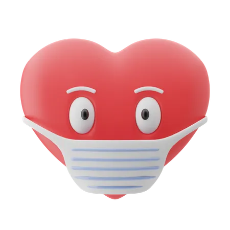 Masque coeur  3D Emoji