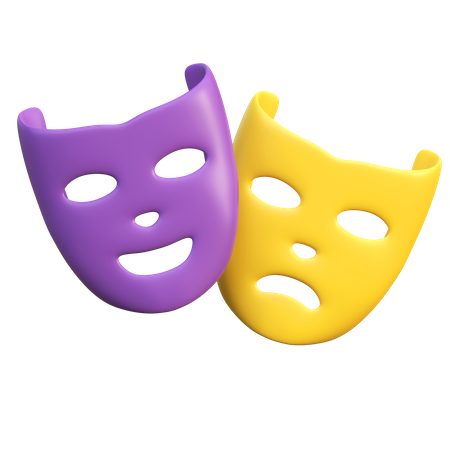 Masque heureux et triste  3D Icon