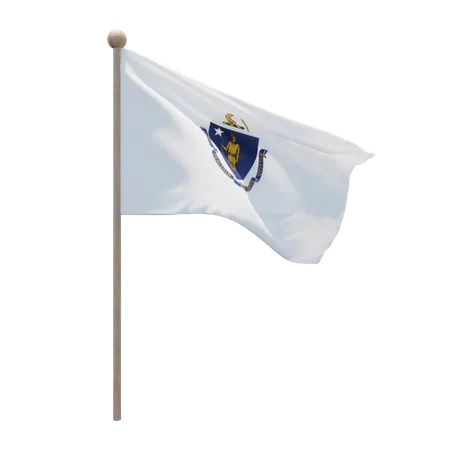 Massachusetts Fahnenmast  3D Icon