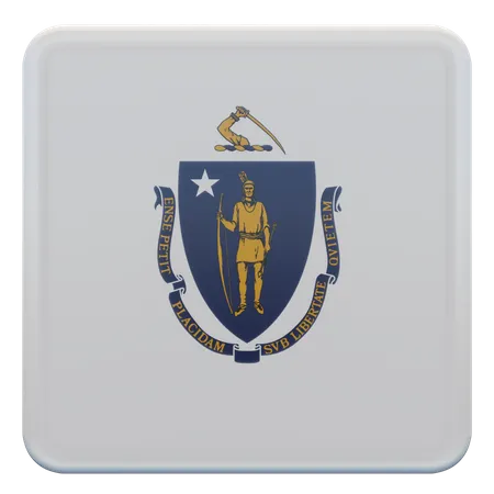 Massachusetts Flag  3D Flag