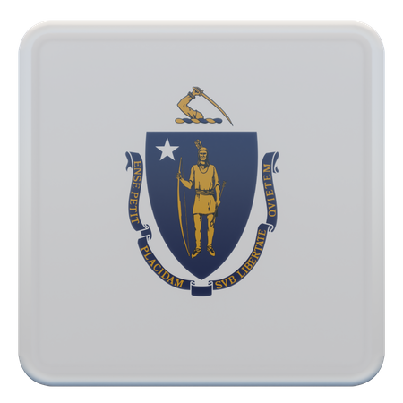 Massachusetts-Flagge  3D Icon