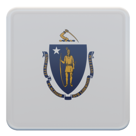 Massachusetts-Flagge  3D Flag