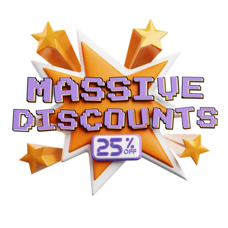 Massive Discounts  3D Icon